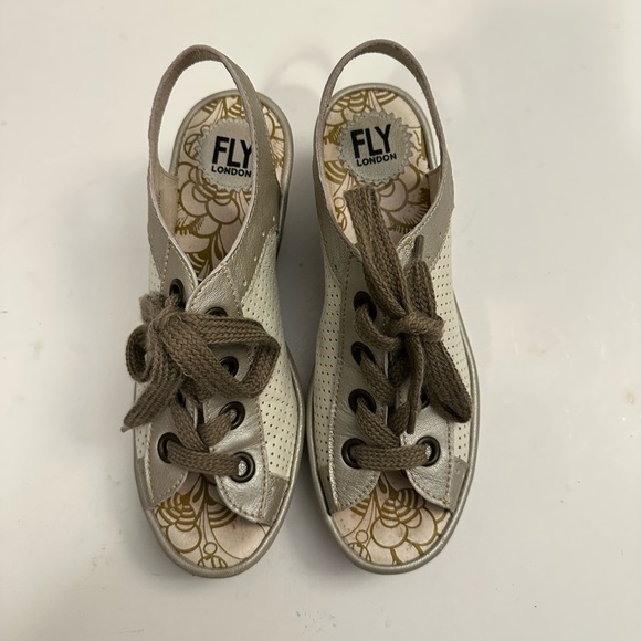 Fly London Yuta Women's Platform Wedge | Open Toe | Lace Up Sandal Size EU 39 - Picture 3 of 12